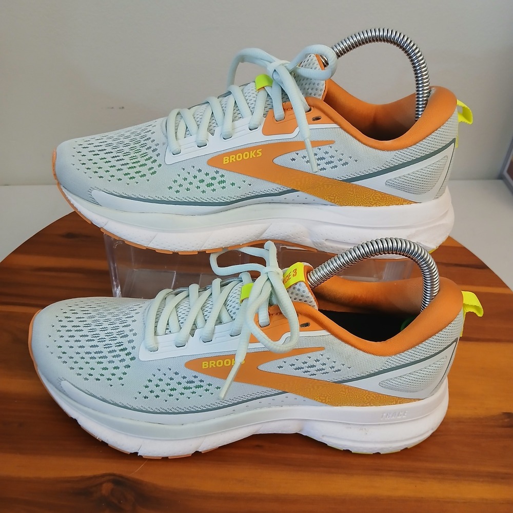 Brooks Trace 3 Womens 8.5 Blue Orange Running Shoes Sneakers 1204011B464